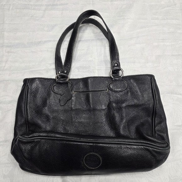 Roots Black Leather Tote Bag - Picture 2 of 11